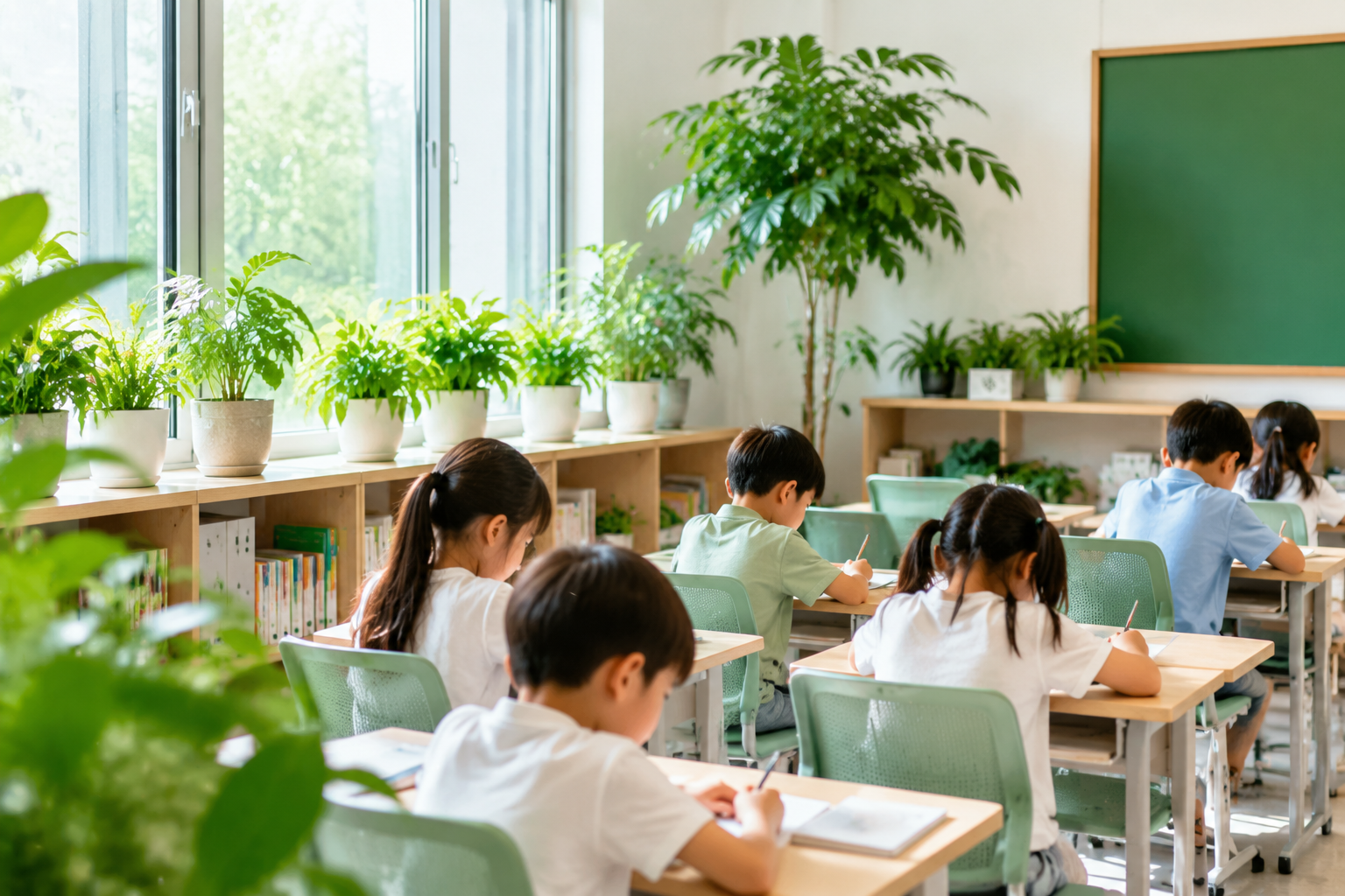 学校教室绿植租赁的育人功能，让孩子们爱上自然