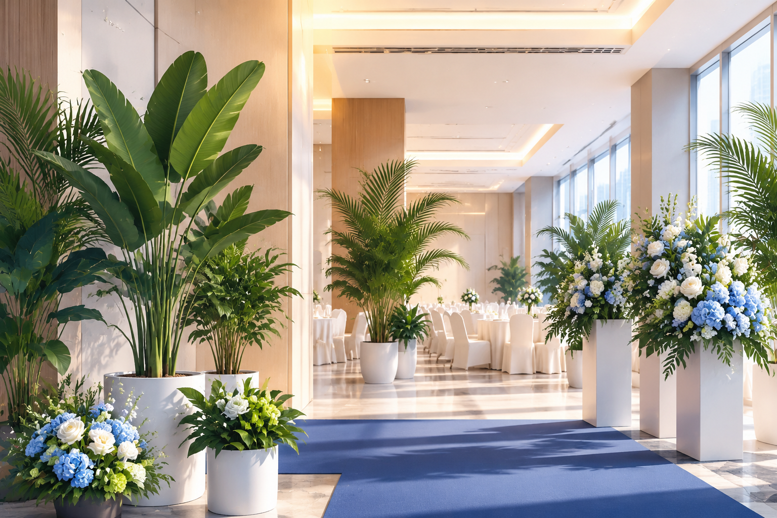 公司年会/开业庆典：大型绿植和鲜花租赁套餐推荐