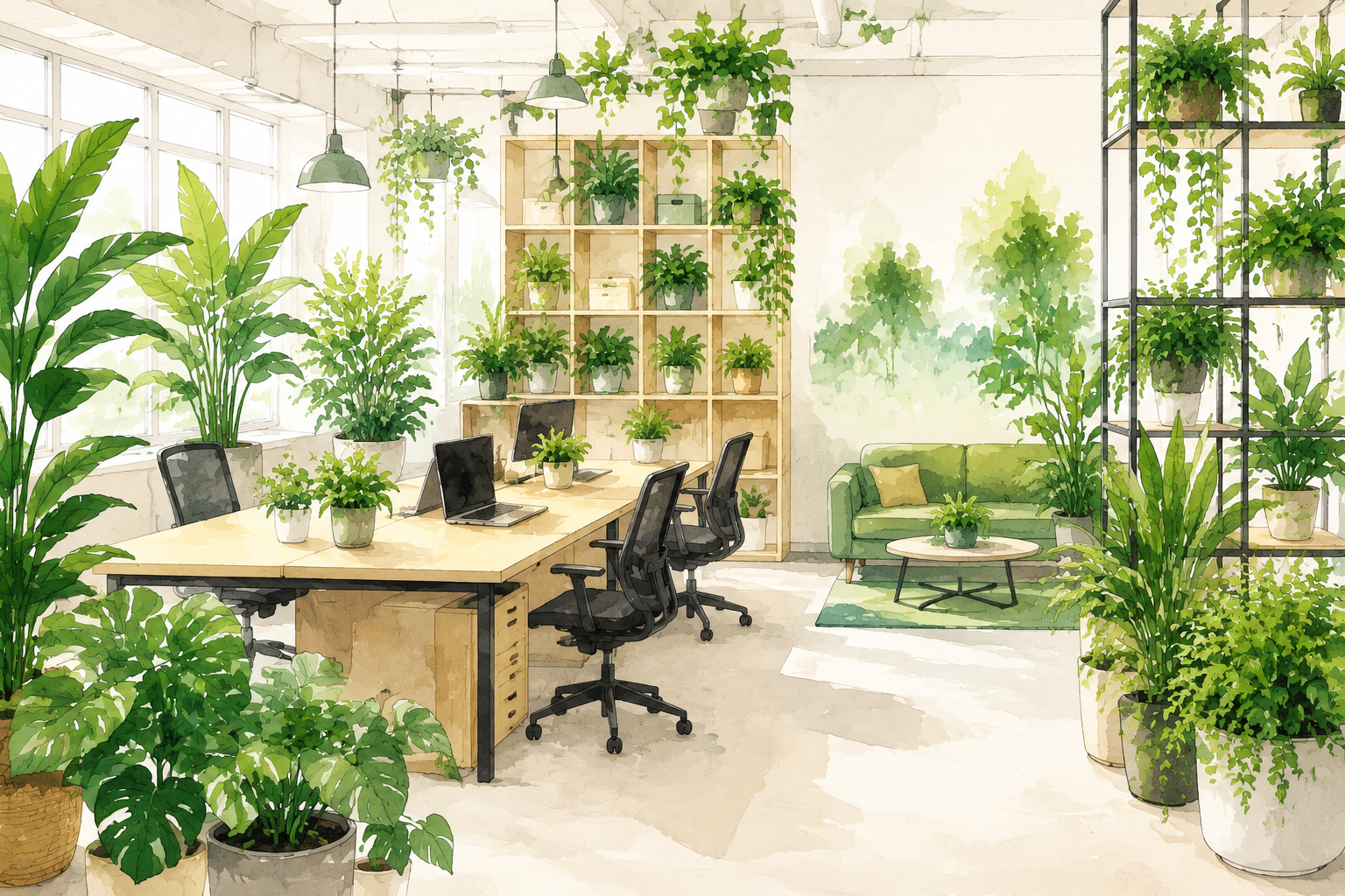 小型创业公司绿植租赁方案，千元预算也能打造森林氧吧