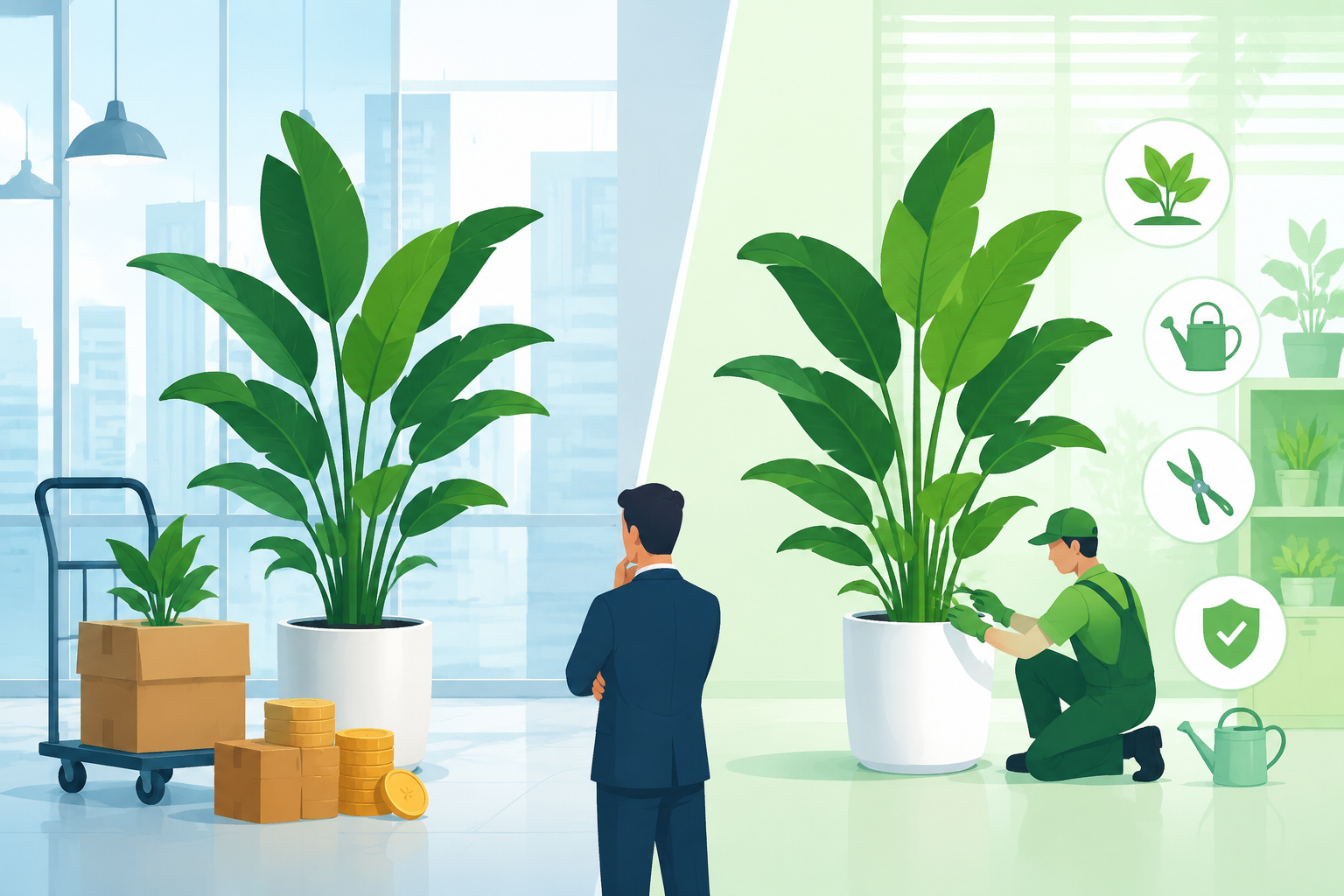 大型植物租赁贵吗？对比购买成本和养护成本后惊呆了