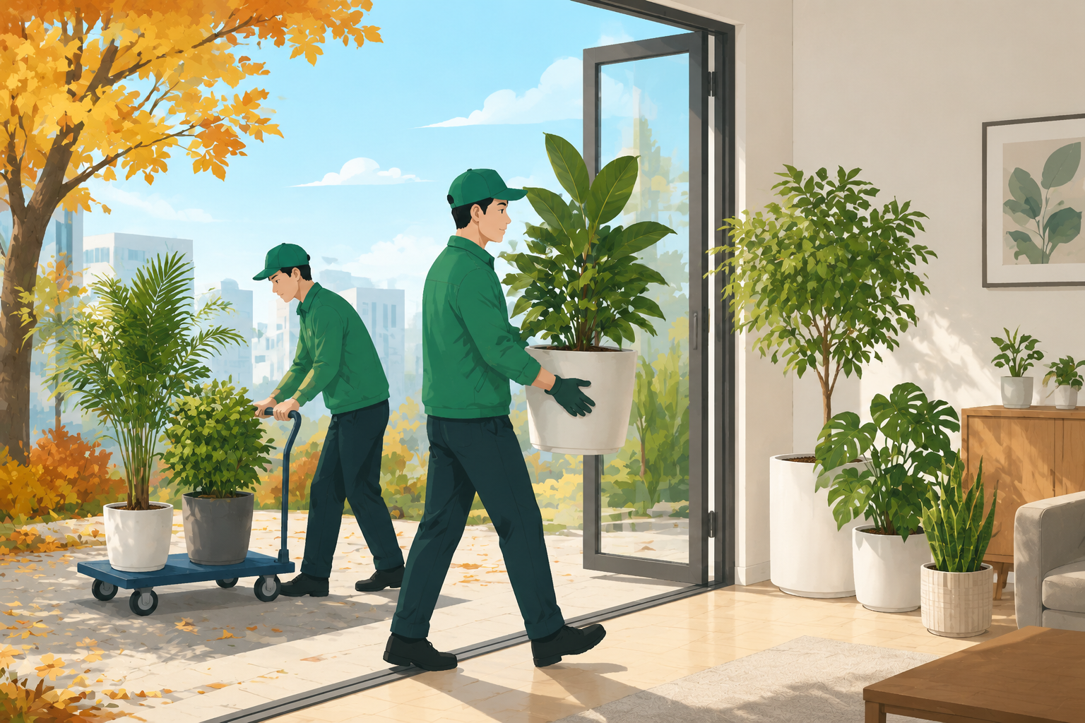 秋季绿化养护重点：植物从室外搬进室内的注意事项